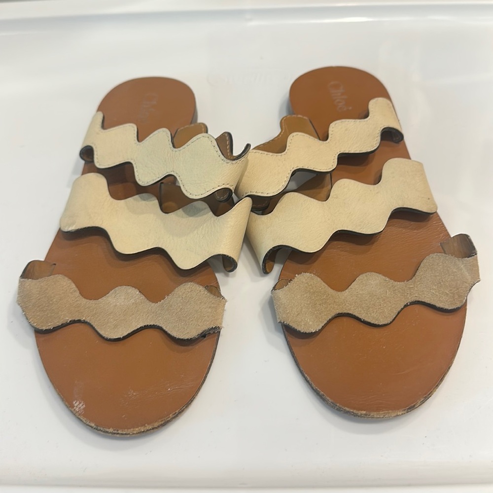 Worn Chloe flat sandals